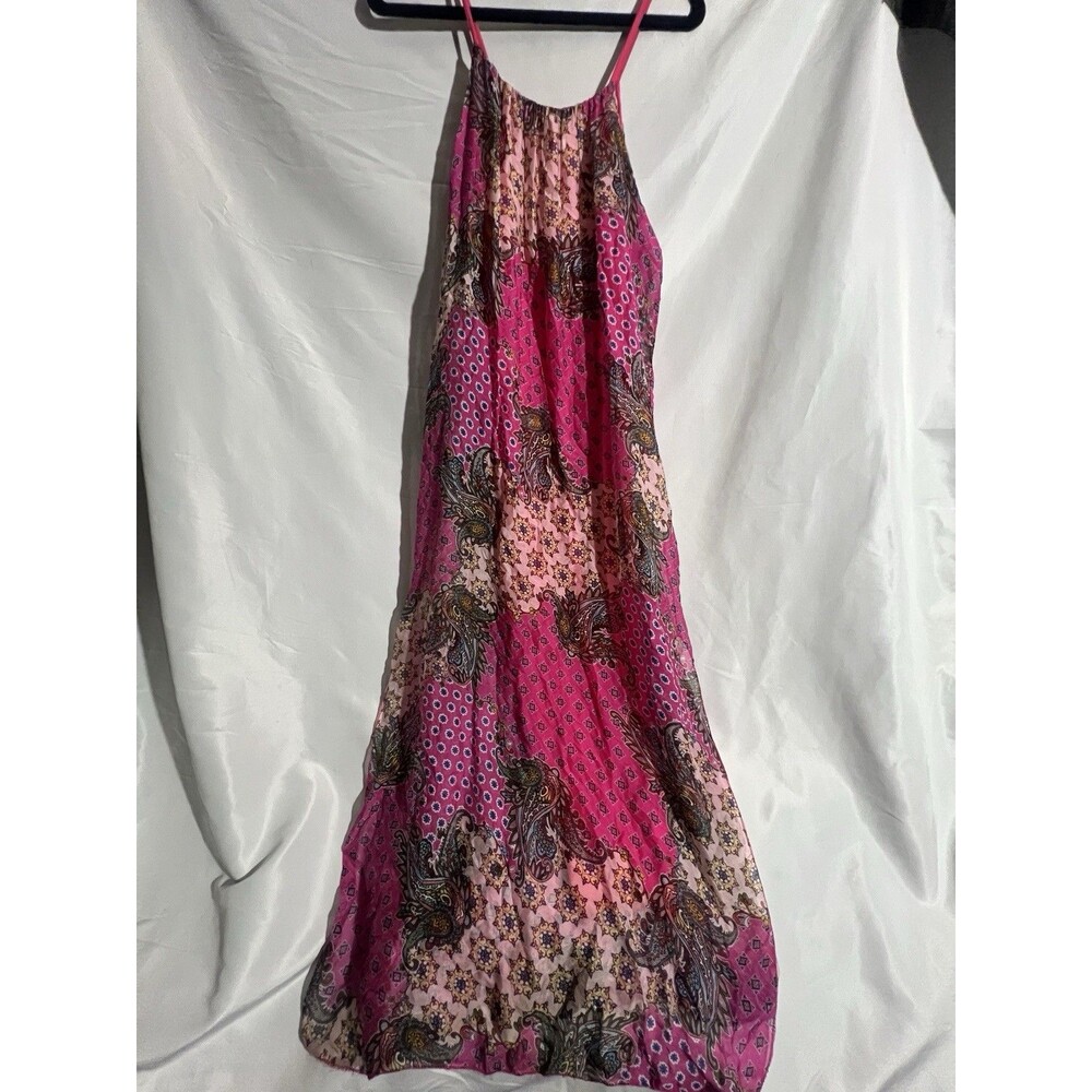 Made In Italy Women's Strap Dress Patches Lined Boho Lagenlook Flowly Artsy
